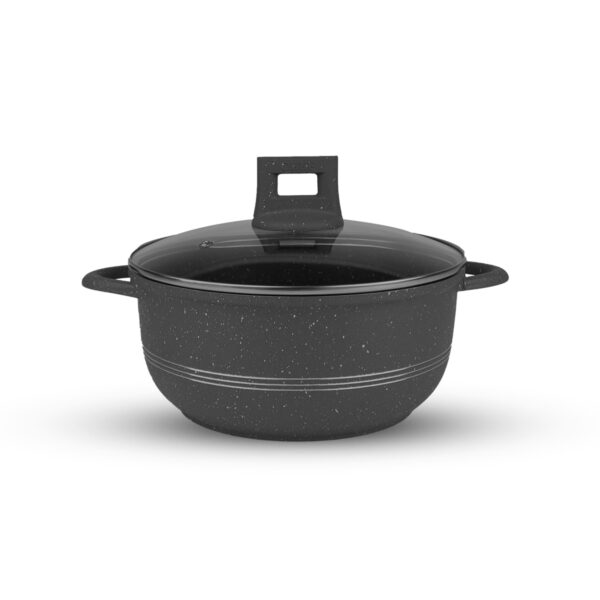 Majestic Chef Marble Coating DIE CAST NONSTICK COOKWARE SET-(08PCS) - Gray - Image 2