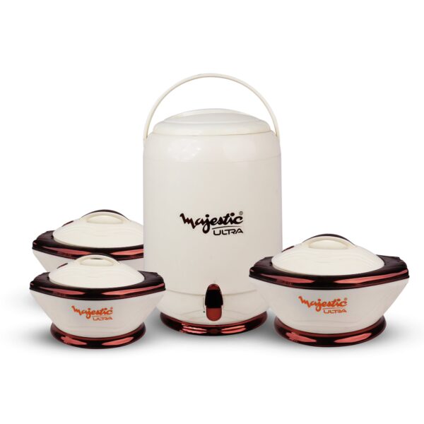 Majestic Chef Stainless Steel 4pcs Hot Pot set With Water Cooler - New Majestic Ultra